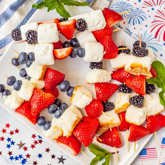 July 4th fruit kabobs - Recipe photo by Family Food on the Table