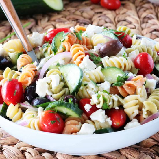 Greek Pasta Salad - Recipe photo by TheAnthonyKitchen.com
