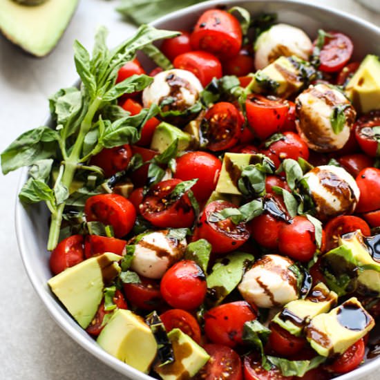 Caprese Salad with Avocado - Recipe photo by Joyous Apron