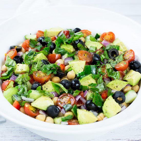 Chunky Mediterranean Chickpea Salad - Recipe photo by lovefoodnourish