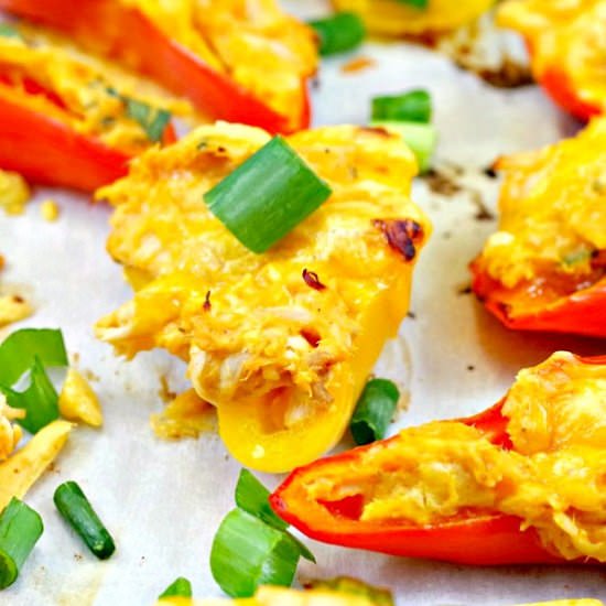 Buffalo Chicken Stuffed Mini Pepper - Recipe photo by Food Meanderings