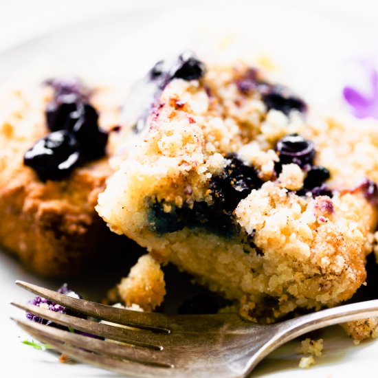 Paleo Blueberry Buckle Coffee Cake - Recipe photo by Cotter Crunch