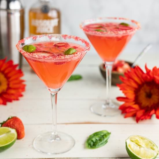 Strawberry Basil Smash Cocktail - Recipe photo by jodiloves