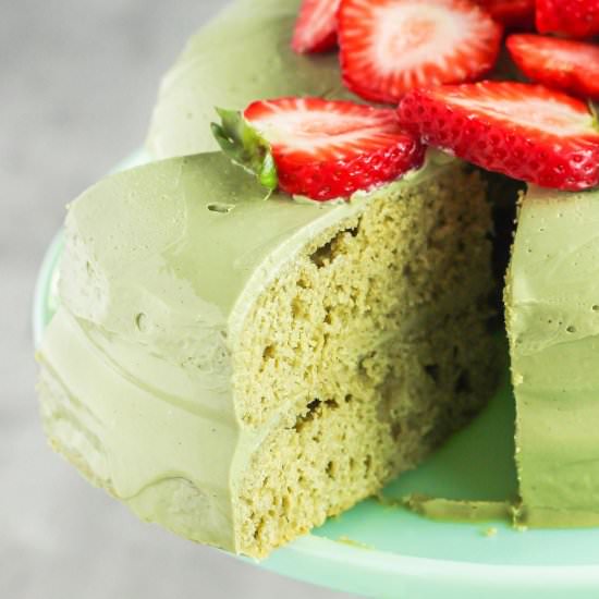 Green Tea Cake with Matcha Icing - Recipe photo by dessertswithbenefits