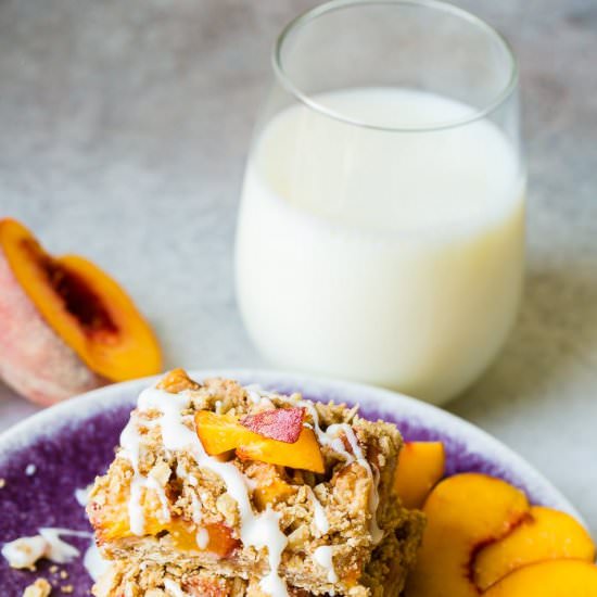 BETTER FOR YOU PEACH OATMEAL BARS - Recipe photo by sweetbasil