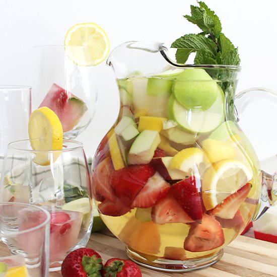 White Wine Sangria Recipe with Gin - Recipe photo by SlowThe CookDown