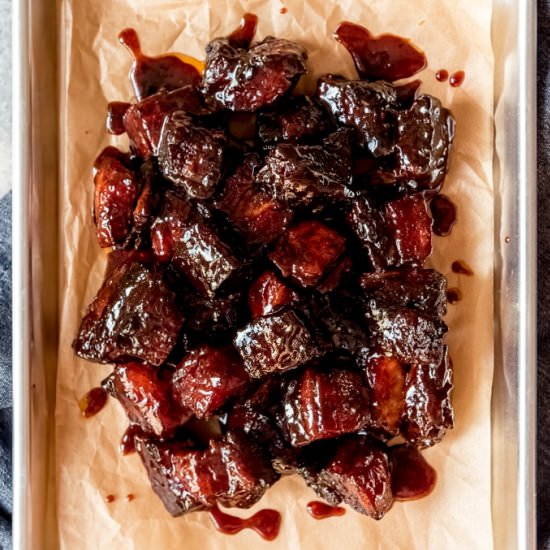 SMOKED PORK BELLY BURNT ENDS - Recipe photo by houseofnasheats