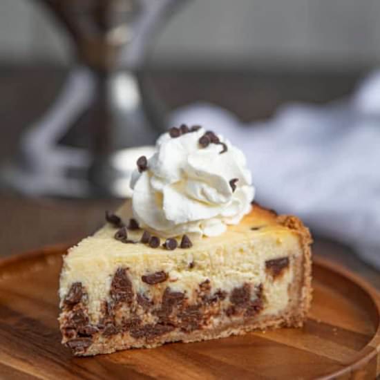 Chocolate Chip Cheesecake - Recipe photo by dinnerthendessert
