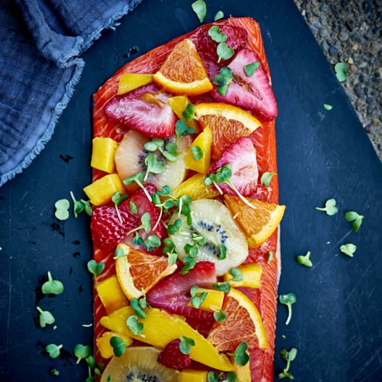 Tropical Fruit Roasted Salmon - Recipe photo by proportionalplate