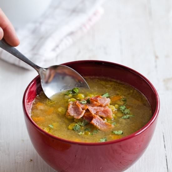 Split Pea Soup with Bacon - Recipe photo by SundaySupper