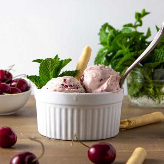 Cherry Mascarpone Ice Cream - Recipe photo by twistsandzests