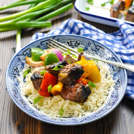 Easy Marinated Beef Kabobs - Recipe photo by The Seasoned Mom