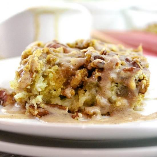 Easy Rhubarb Cake - Recipe photo by bakingyouhappier