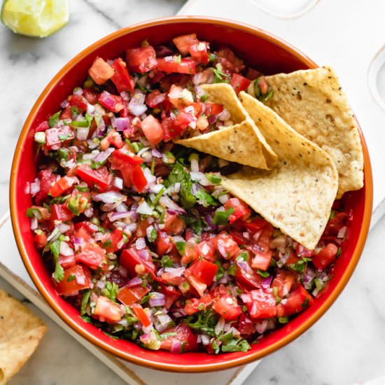 Pico de Gallo | Fast + Fresh! - Recipe photo by The Plant Riot