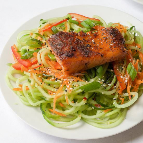 Grilled Cedar Plank Salmon Bowl - Recipe photo by thedomesticdietitian