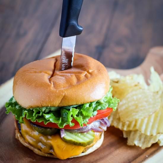 GOURMET 50/50 MUSHROOM BURGERS - Recipe photo by Welcome2ourTable