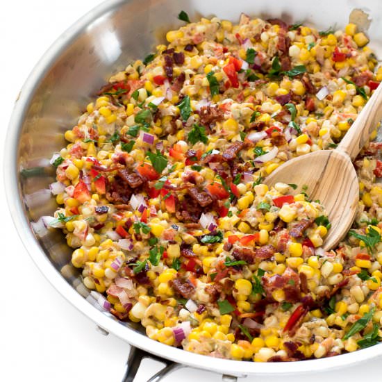 Creamy Confetti Corn - Recipe photo by ChefSavvy