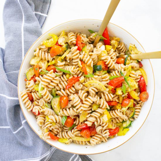 Roasted Veggie Pasta Salad - Recipe photo by This Savory Vegan