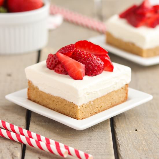 Strawberry Shortcake Blondies - Recipe photo by A baJillian Recipes