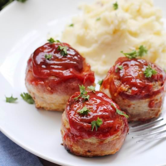 Bacon Wrapped Meatloaf Mini's - Recipe photo by Ereese
