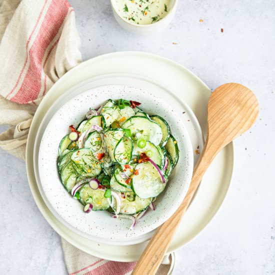 Creamy Cucumber Salad - Recipe photo by jernejkitchen