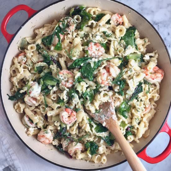 Shrimp & Escarole Pasta - Recipe photo by thebrookcook.wordpress.com