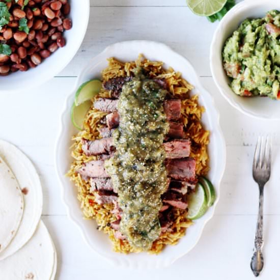 Grilled Steaks + Salsa Verde - Recipe photo by Buy This Cook That