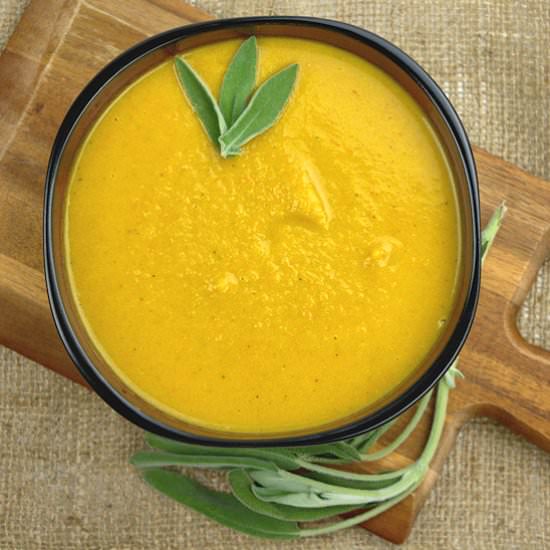 Roasted Squash Carrot Soup & Chicke - Recipe photo by agourmetfoodblog
