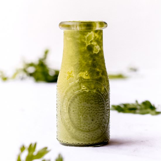 five minute parsley basil herb sauc - Recipe photo by sproutingzeneats