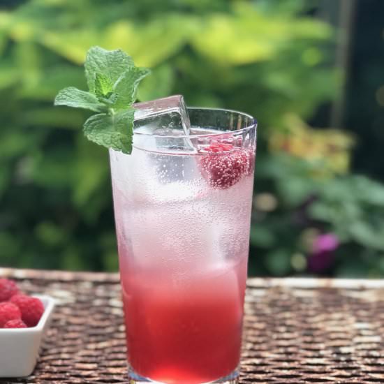 Raspberry Peach Shrub - Recipe photo by the good eats co