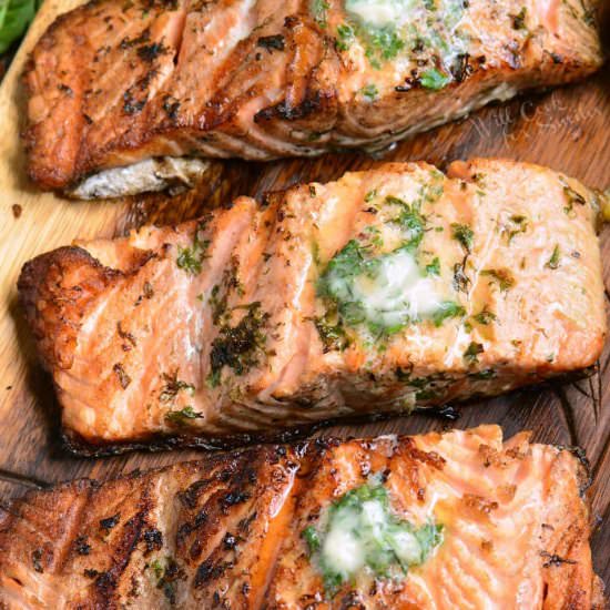Grilled Salmon With Herb Butter - Recipe photo by WillCookForSmiles