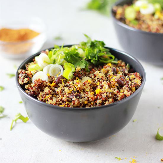 Orange, quinoa & black bean pilaf - Recipe photo by veganwithgusto