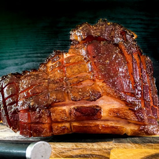 Smoked Ham with Strawberry Glaze - Recipe photo by Jaxx The Bearded Hiker