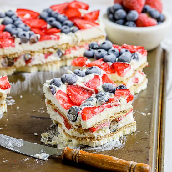 Red White and Blueberry Icebox Cake - Recipe photo by SprinklesandSeaSalt