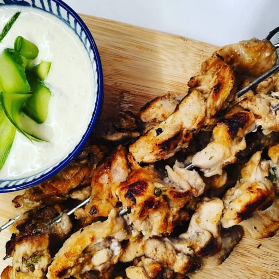 Keto Rosemary Chicken Skewers - Recipe photo by Naughty and Nice Kitchen