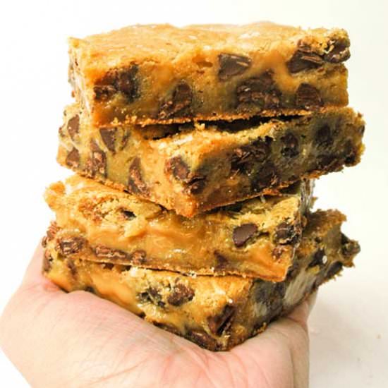 Salted Caramel Cookie Bars - Recipe photo by WhiskingUpYum
