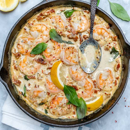 Creamy Tuscan Shrimp Skillet - Recipe photo by healthyfitnessmeals