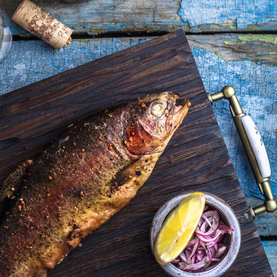 How To Smoke Whole Trout on Traeger - Recipe photo by peasantsdaughter