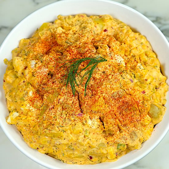 Deviled Egg Potato Salad - Recipe photo by SipsNibblesBites