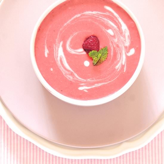 Chilled Raspberry Soup - Recipe photo by Eat More Art