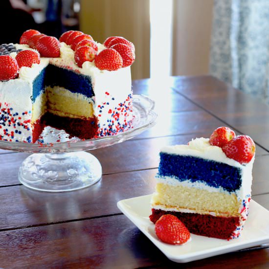 Red, white and blue cake - Recipe photo by tjake