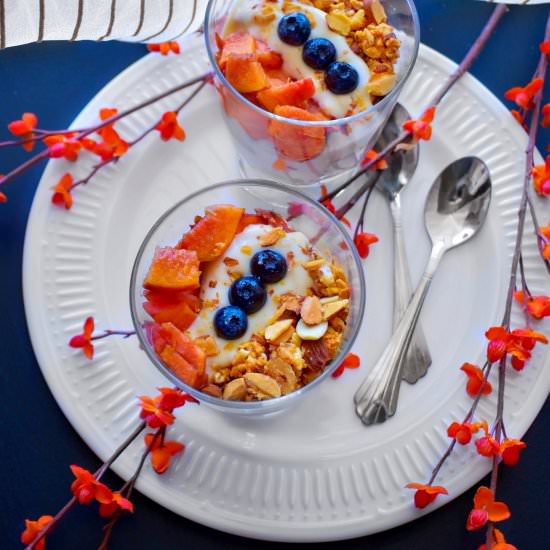Peach Mango Parfait: - Recipe photo by EasycookingwithMolly