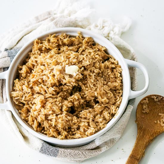 French Onion Rice - Recipe photo by Candy Jar Chronicles