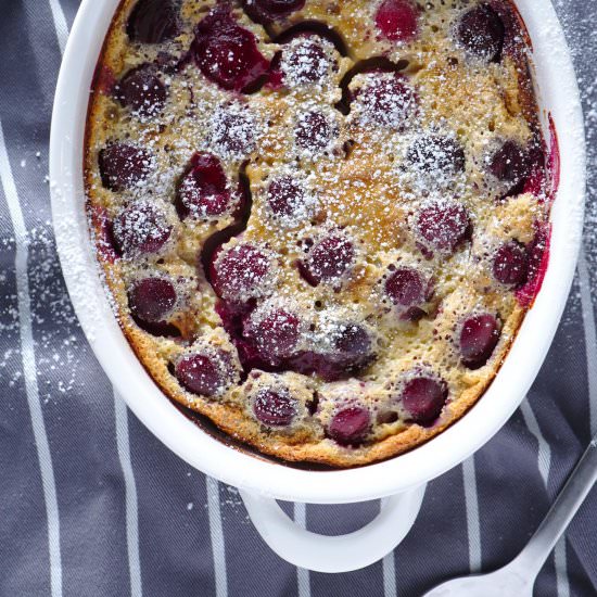 Cherry Clafoutis - Recipe photo by TheFrayedApron
