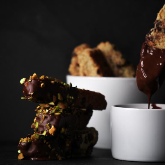 Vegan Chocolate Pistachio Biscotti - Recipe photo by Liv Vegan Strong
