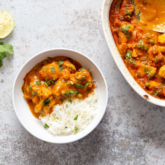Vegan Cauliflower Pea Curry - Recipe photo by richa