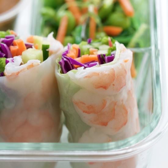 Shrimp Summer Roll Meal Prep - Recipe photo by peanutbutterandfitness