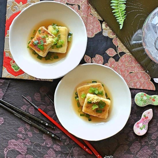 Pan-Fried Tofu with Dashi Sauce - Recipe photo by Homemade Japanese Food