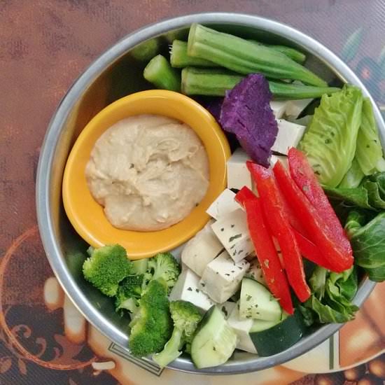 Assorted Veggies & Tofu Platter - Recipe photo by escapetofood