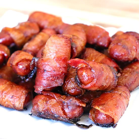 Bacon Wrapped Lil Smokies - Recipe photo by Homemadeforelle